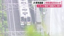 トラックが衝突か…倒木が線路に入り東海道線 2時間運転見合わせ　通勤や通学にも影響　静岡