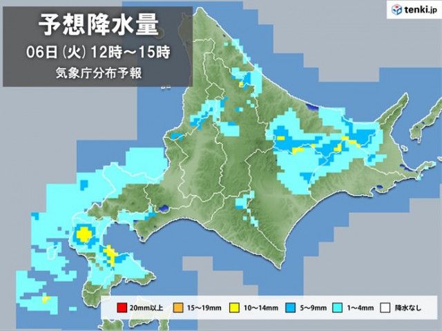 北海道　明日6日は大気不安定　急な雨に注意　気温は高くムシムシしそう