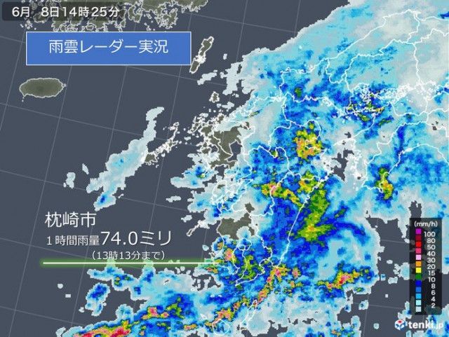 九州　鹿児島県で非常に激しい雨　今夜にかけて土砂災害などに警戒