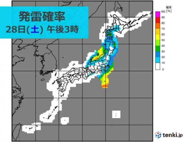 あす土曜も急な激しい雨・落雷に注意　日曜も東日本・北日本で大気不安定な状態続く