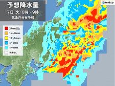 関東　今夜は所々で雨　あす朝の通勤時間帯は荒天のピーク　激しい雨や横殴りの雨