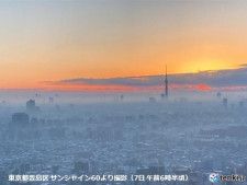 今朝は太平洋側を中心に冷え込み強まる　東京都心は今シーズン2回目の冬日