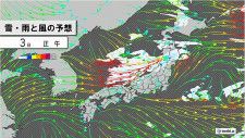 3日　北日本・北陸は大雪やふぶき　交通への影響に注意　寒さ和らぐも花粉大量飛散