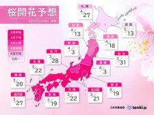 2024年桜開花予想(第3回)　全国的に早い　東京は3月19日開花　満開は25日