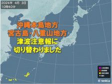 沖縄県「津波警報」は「津波注意報」に切り替わりました　まだ海岸には近づかないで