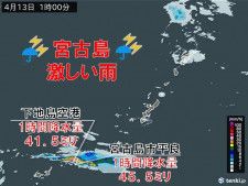 先島諸島では激しい雨　夕方にかけて沖縄や九州南部は雨や雷雨に注意