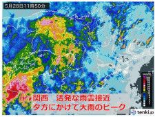 関西　今日夕方にかけて大雨のピーク　引き続き警戒を