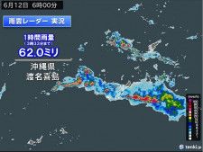 沖縄は梅雨終盤の大雨　非常に激しい雨を観測　土砂災害に厳重警戒
