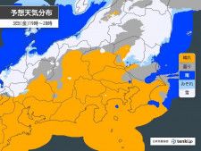 明日3日　関東の平野部で雪の可能性　各地で気温低く　万全な寒さ対策を