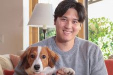 大谷が愛犬デコピンとのツーショットを久々に公開した。(C) Getty Images