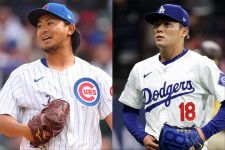 山本（右）と今永（左）の両投手の好投に端を発し、MLBでも日本と「背番号18」に注目が集まっている。実はこの伝統には90年近い歴史があった？　(C)Getty Images