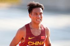 北京ハーフマラソンで優勝した何傑だが、結果は取り消しとなった。(C)Getty Images
