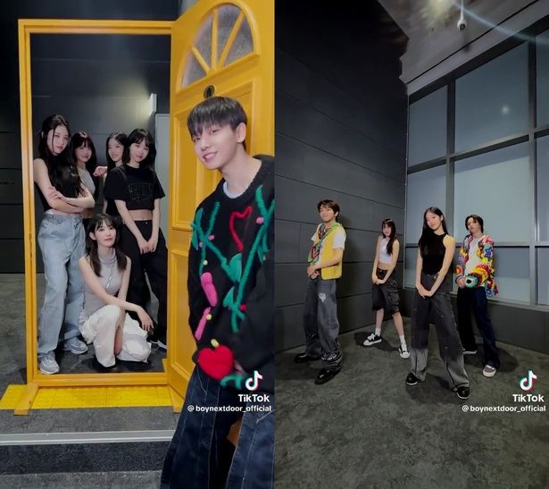 BOYNEXTDOOR、LE SSERAFIMとコラボ　デビュー曲のダンスチャレンジ動画公開＆韓国音楽番組でデビューステージを披露