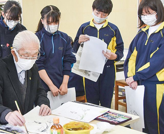 睦合東中 生徒が水墨画 地元画家に学ぶ〈厚木市・愛川町・清川村〉(タウンニュース) - goo ニュース