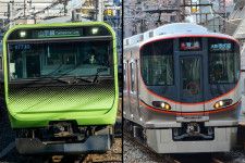 JR山手線と大阪環状線の車両（画像：写真AC）。
