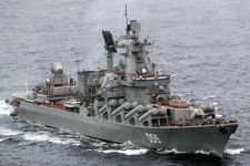 2022年に撃沈された「モスクワ」と同型のスラヴァ級ミサイル巡洋艦（画像：イギリス国防省）。