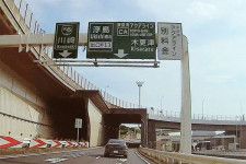首都高湾岸線からアクアラインに向かう川崎浮島JCT（ドライブレコーダー）。