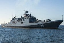 現ロシア黒海艦隊旗艦アドミラル・グリゴロヴィチ級フリゲート：「アドミラル・マカロフ」（画像：ロシア国防省）。