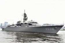2024年5月20日、東京港の晴海ふ頭から出港する海上自衛隊の練習艦「かしま」（画像：海上自衛隊）。
