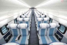 鉄道車両の座席イメージ。写真はL0系改良型試験車（乗りものニュース編集部撮影）。