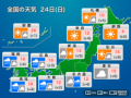 今日3月24日(日)の天気予報　関東から西は傘が活躍　九州は激しい雨のおそれ