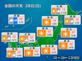 今日4月28日(日)の天気予報　晴れる所が多い　関東から西日本は暑いくらいに