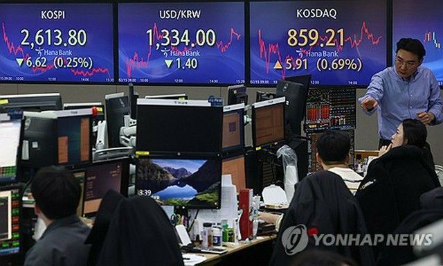 韓国総合株価指数　小幅続伸で始まる