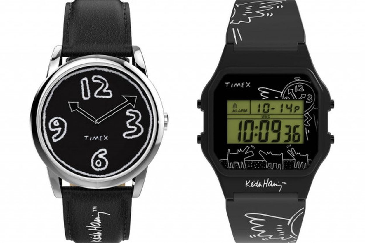 タイメックス×キース・ヘリングのコラボ腕時計、時計全体にアート ...