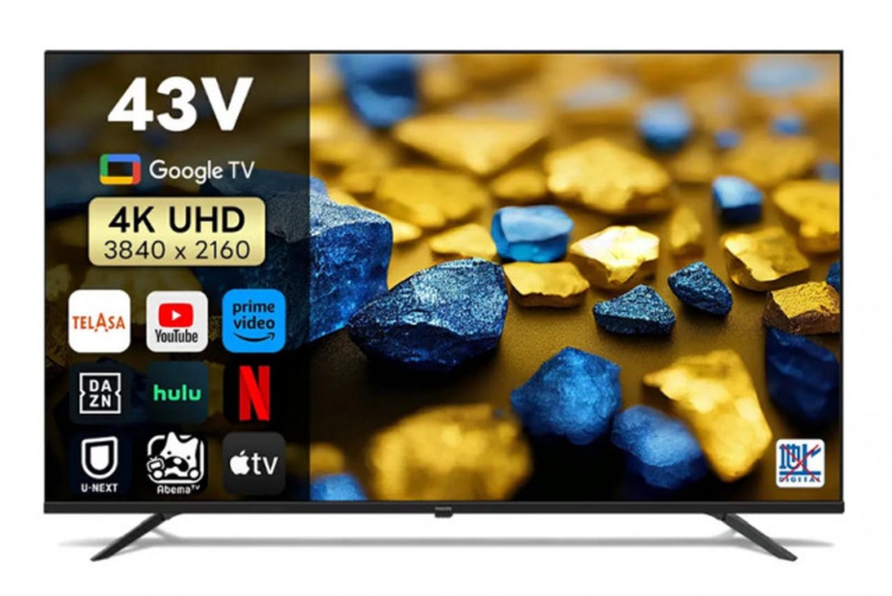 注目ショップ フィリップス、Google TV搭載の43型4Kチューナーレステレビ 液晶テレビ