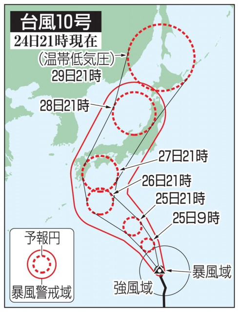 台風、27日以降に接近恐れ　大荒れ、新幹線運休可能性