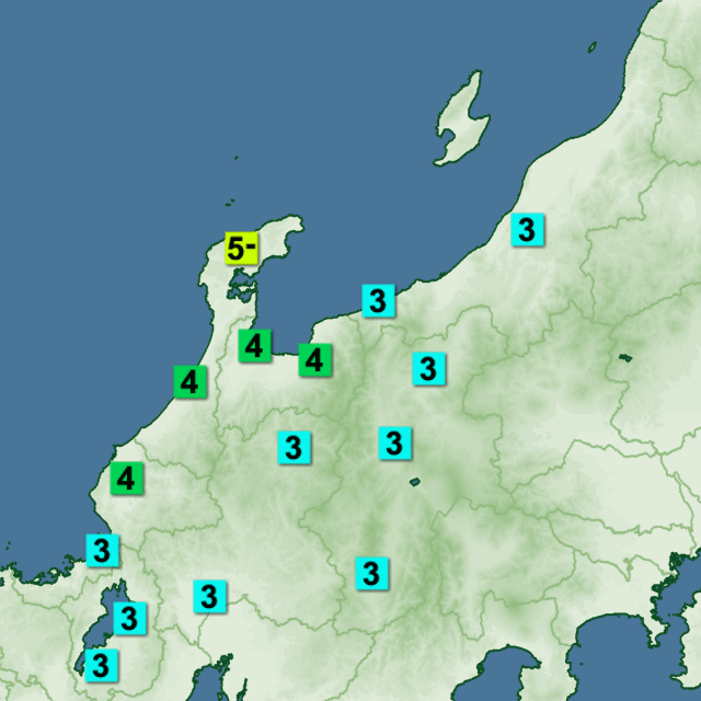 石川県能登で震度５弱