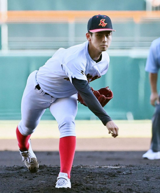 創成館のエース村田昊徽、打たせて取るピッチングで6安打完封　2回戦も「しっかりと0を刻んで」【甲子園】